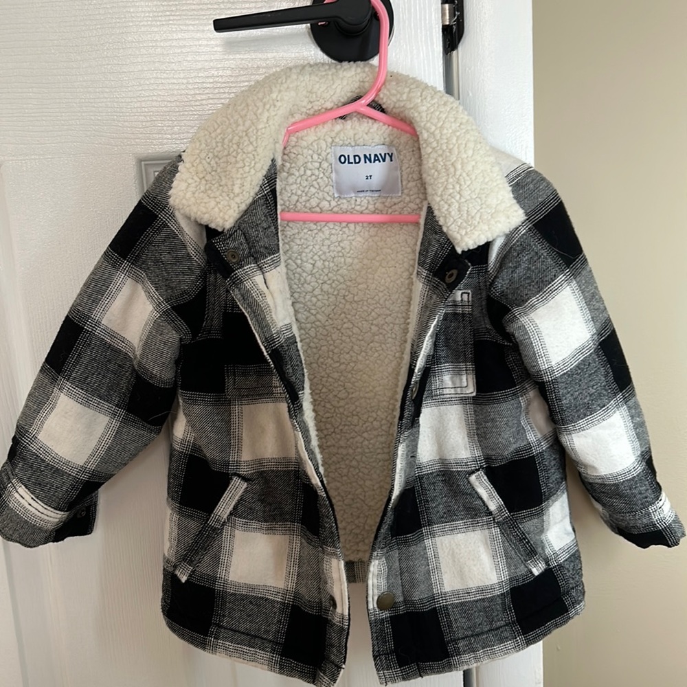 Black & white checkered jacket - 2T